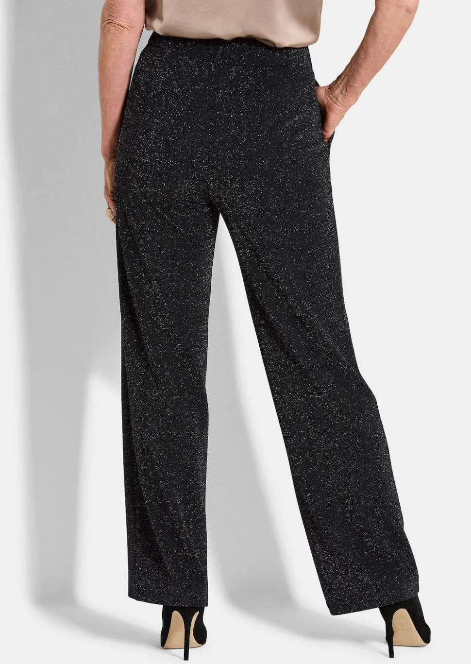 Weite Hose VERA aus glänzendem Jersey