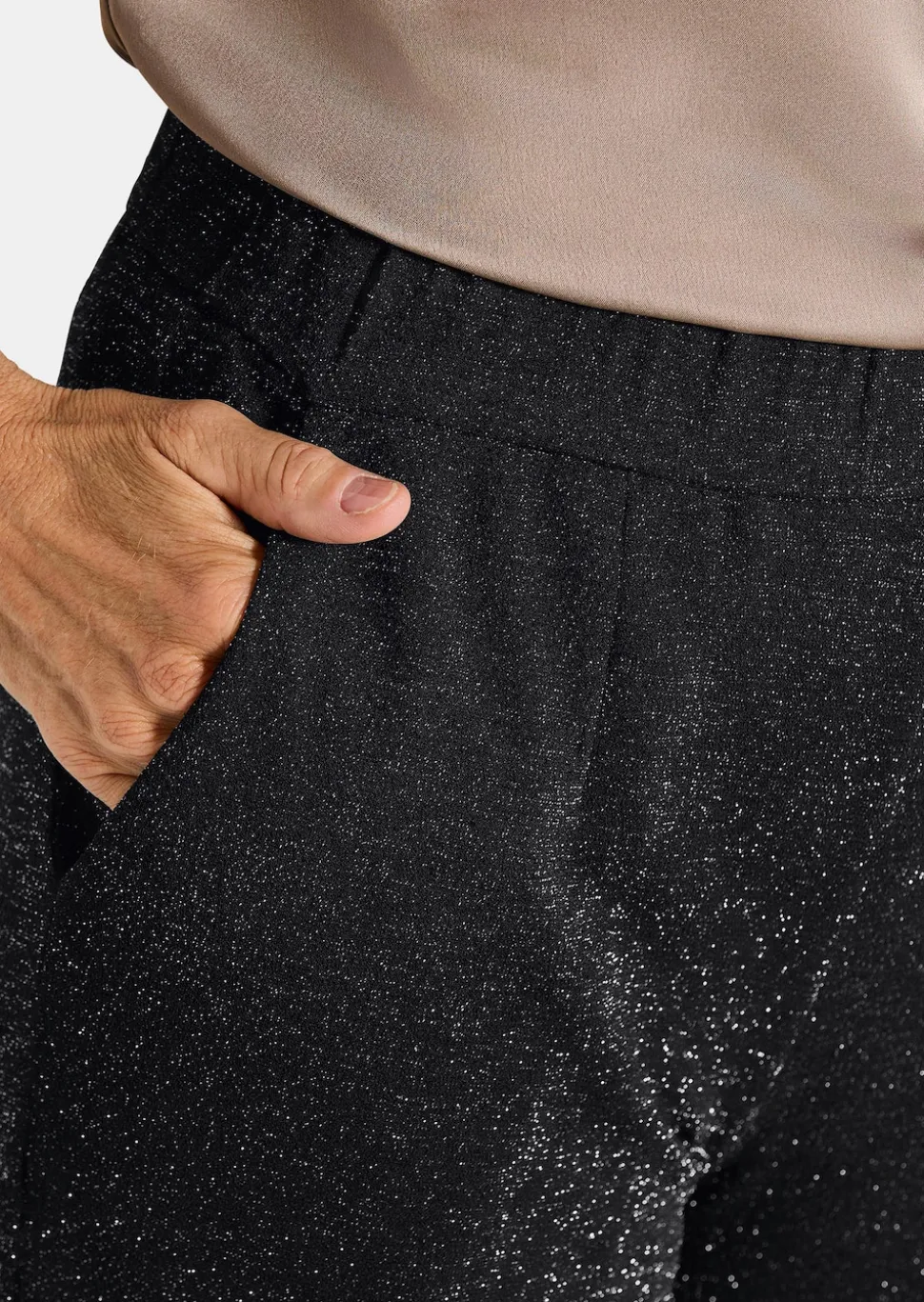 Weite Hose VERA aus glänzendem Jersey