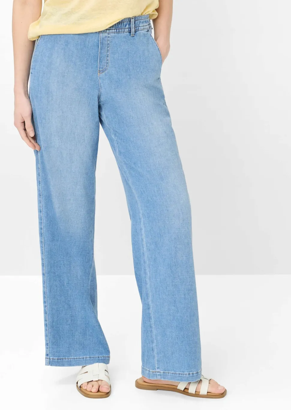 Weite Schlupfhose in leichter Denim-Qualität