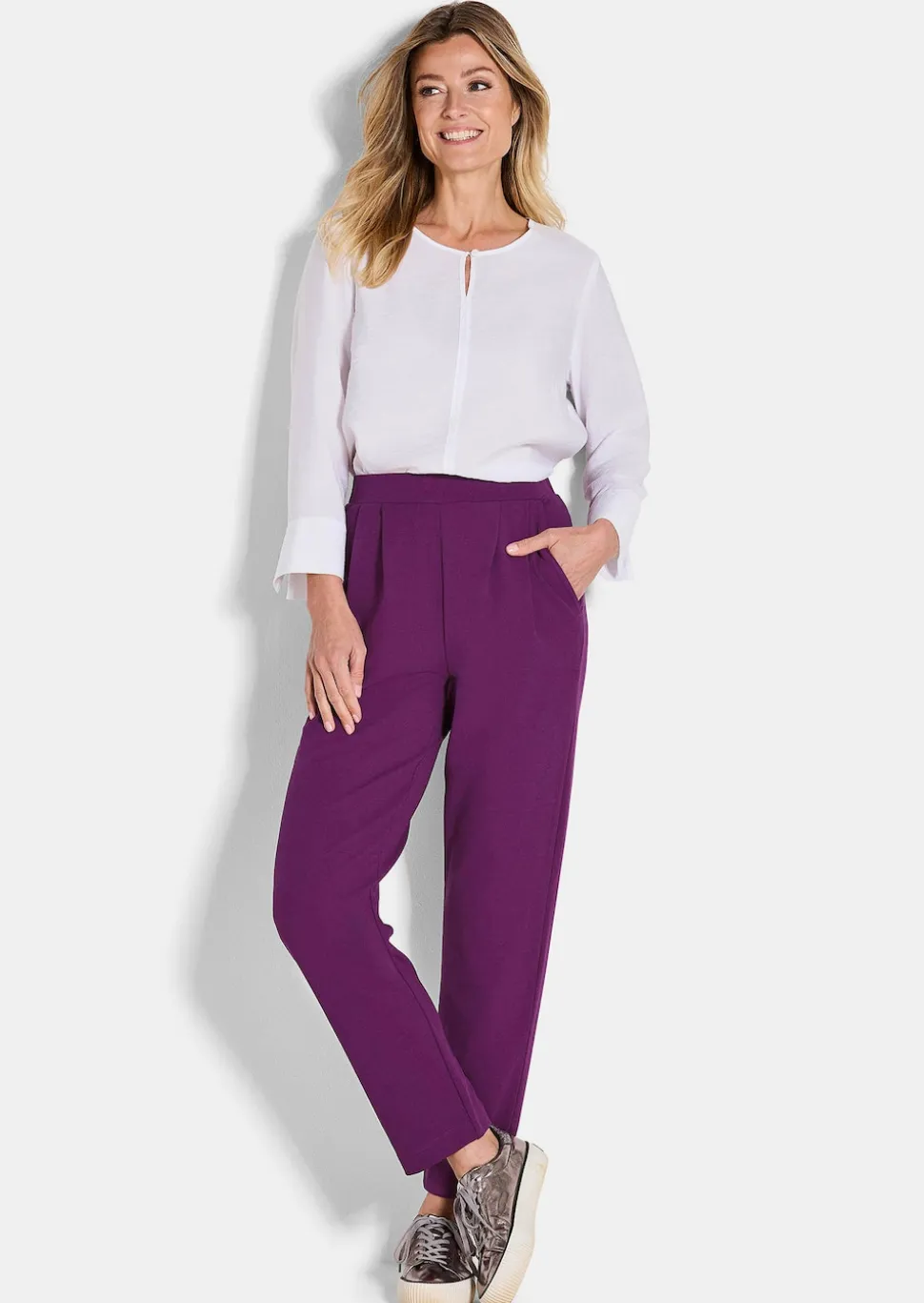 Weite Schlupfhose SARA in Krepp-Qualität