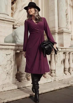 Wickelkleid mit Hemdkragen