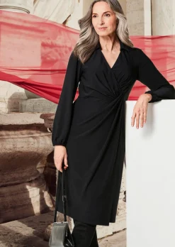 Wickelkleid mit Hemdkragen
