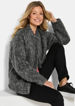Wolljacke in Fell-Optik