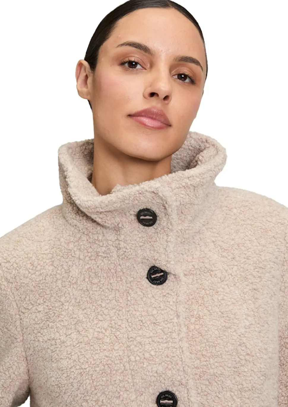 Wolljacke in flauschiger Teddy-Optik