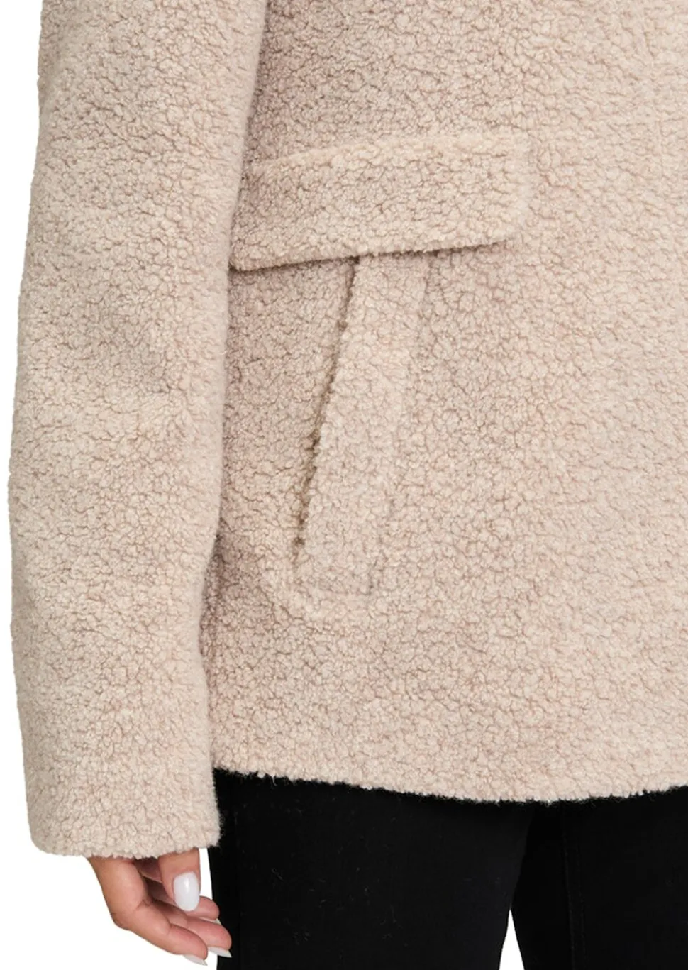 Wolljacke in flauschiger Teddy-Optik