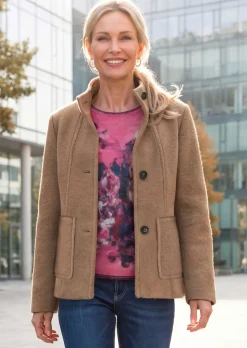 Wollmix Jacke mit Stehkragen